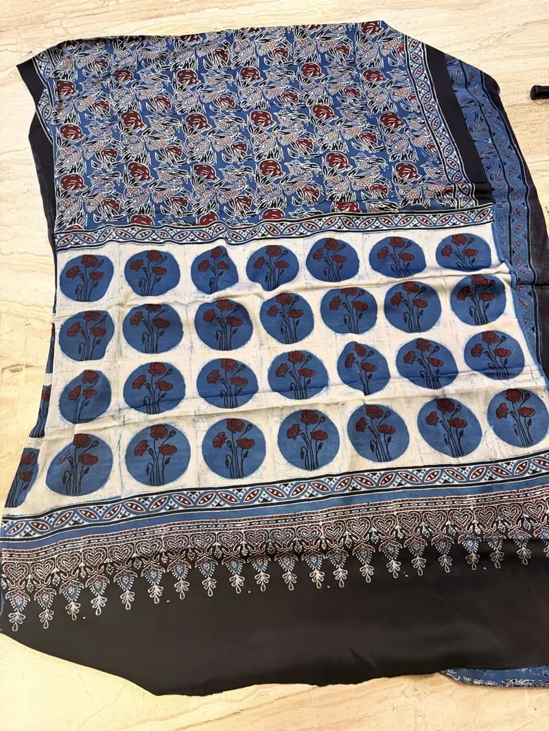 Ajarakh Modal Silk Saree 03