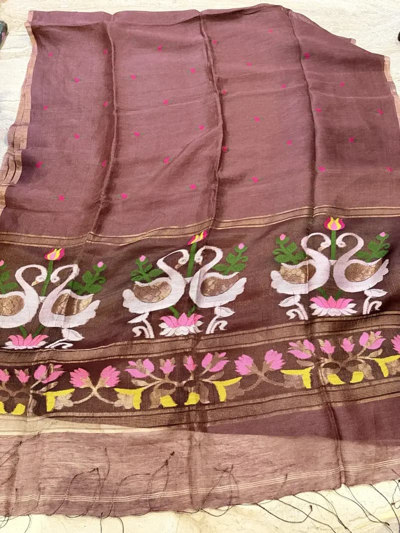 Swan Jamdani Saree 03