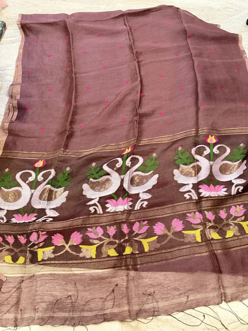 Swan Jamdani Saree 03 hover